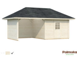 Gartenhaus Palmako Bianca 16,6 m² Set 11 inkl. seitl. Anbau 588 x 300 cm tauchgrundiert