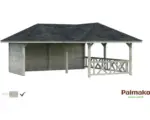 Hornbach Pavillon Palmako Bianca 24,9 m² Set 1 588 x 588 cm grau tauchgrundiert