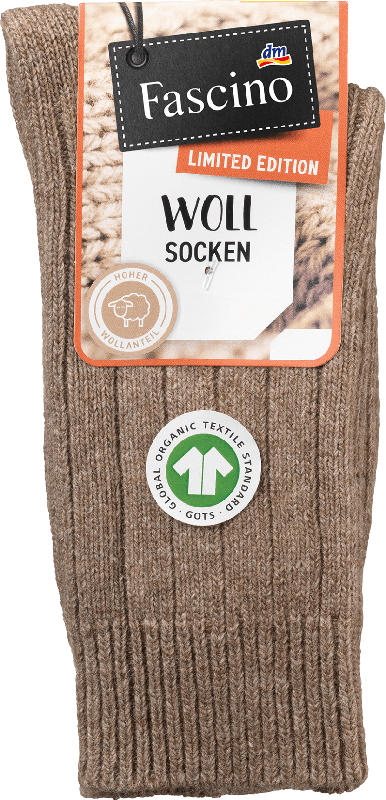 Fascino Socken mit Bio-Wolle & Ripp-Struktur, braun, Gr. 39-42