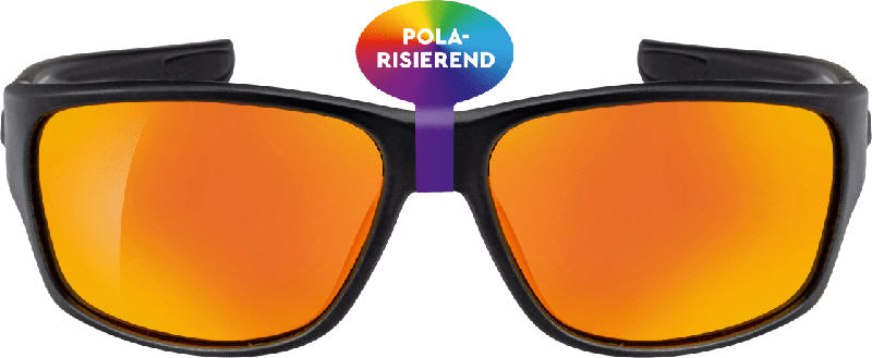 SUNDANCE Sport-Sonnenbrille Schwarz mit orange getönten Scheiben