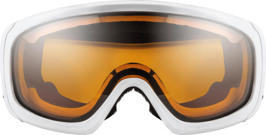 SUNDANCE Kinder Skibrille mit weißem Rahmen und gemustertem Band
