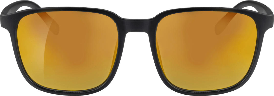 SUNDANCE Sonnenbrille Erwachsene, schwarz mit orange verspiegelten Gläsern
