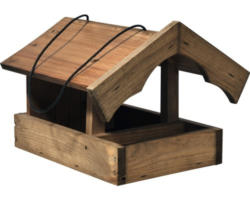 Vogelhaus dobar mit Futter-Veranda inkl. Kordel 25,5x26,5x22 cm natur