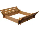 Hornbach Sandkasten mit Sitzbank Deckel dobar 118 x 118 x 21 cm Holz viereckig wetterfest