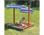 Hornbach Sandkasten mit verstellbarem Dach dobar 120 x 120 x 120 cm Holz mehrfarbig viereckig Kantenschutz