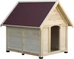 Hornbach Hundehütte 112 x 97 x 104 cm mit 6 Füßen und Bitumen-Spitzdach natur