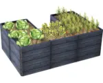 Hornbach Hochbeet klassisch GARANTIA Ergo Quadro U L inkl. Flora-Wassersparsystem 75 240 x 160 x 75 cm stone