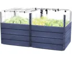 Hornbach Hochbeet klassisch GARANTIA Ergo Quadro Turbo Plus 2 L 80 inkl. Flora-Wassersparsystem 160 x 80 x 80 cm stone