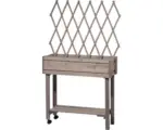 Hornbach Hochbeet auf Stelzen dobar inkl. Rankgitter rollbar 79 x 28,5 x 130 cm grau