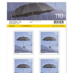 Briefmarken CHF 1.10 «Trauer», Bogen mit 10 Marken