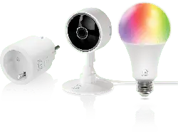 Deltaco E27 Starter Kit, Steckdose + Kamera & Lampe Weiß 9W, RGB-Leuchte