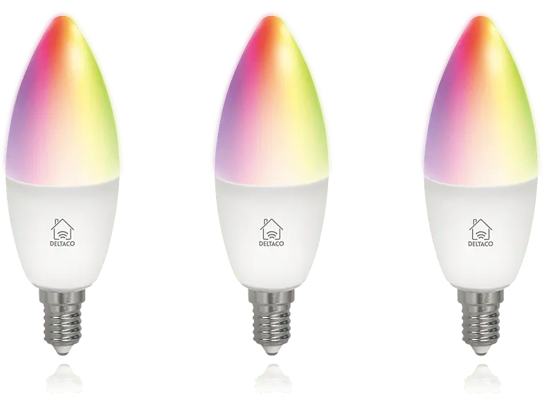 Deltaco Smarte LED-Lampe SH-LE14RGB-3P, 3 Stk., 5W, E14, dimmbar, RGB; LED Lampe