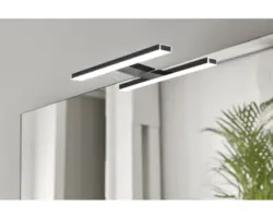 LED Spiegelaufsatzleuchte Focco Esther 2 30 cm schwarz