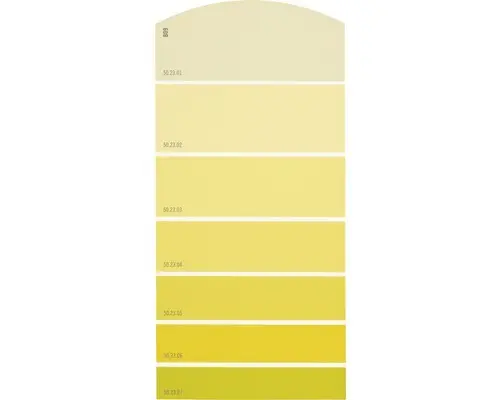 Farbmusterkarte B09 Farbwelt gelb 21x10 cm