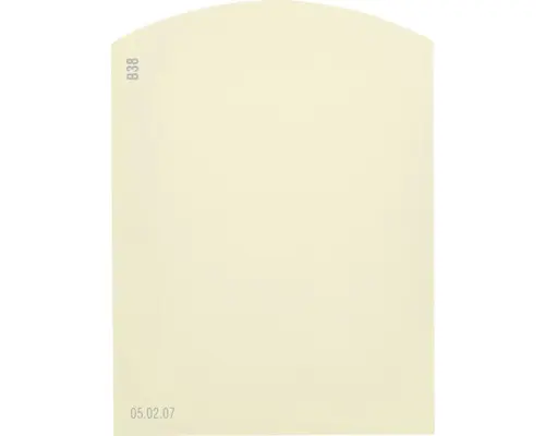 Farbmusterkarte B38 Off-White Farbwelt gelb 9,5x7 cm