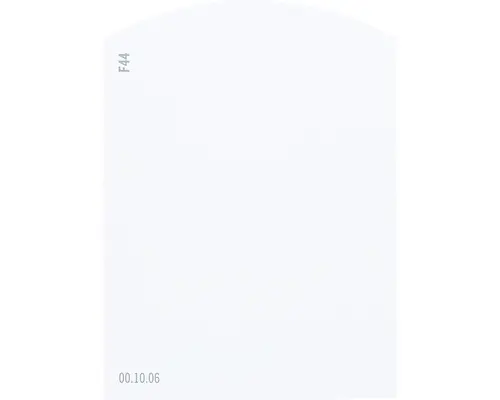 Farbmusterkarte F44 Off-White Farbwelt blau 9,5x7 cm