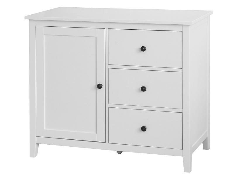 Commode ICELAND 1 porte 3 tiroirs 44x100x86cm blanc