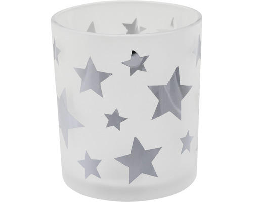 Weihnachtsdeko Teelichthalter Sterne weiß 9x10 cm