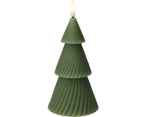 LED Kerze Baum H 11cm grün