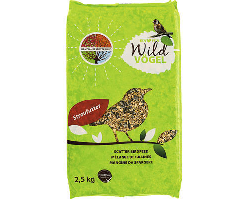 Wildvogelfutter Ein Herz für Wildvögel HFW Streufutter 2,5kg auch zur Ganzjahresvogelfütterung, Ambrosia kontrolliert