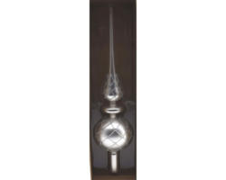 Christbaumspitze Glas Dekor silber 31 cm