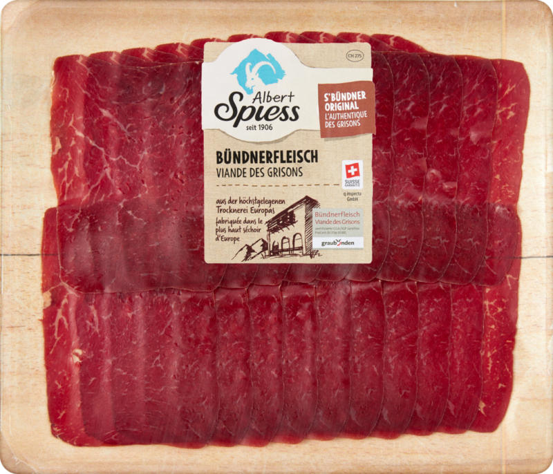 Carne secca dei Grigioni Albert Spiess, a fette, 100 g