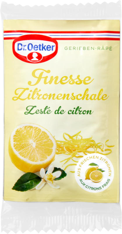 Dr. Oetker Finesse Zitronenschale gerieben, 3 x 6 g