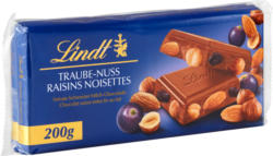 Tablette de chocolat Raisins Noisettes Lindt, 2 x 200 g
