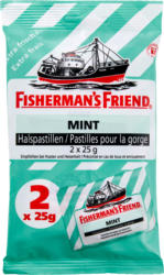 Fisherman's Friend Menthe, sans sucre, 2 x 25 g