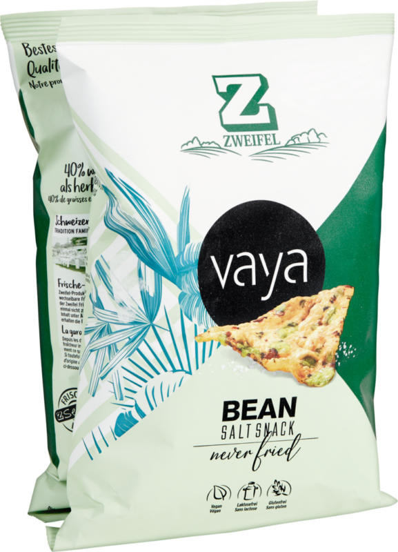 Zweifel Vaya Bean Salt Snack, 2 x 80 g