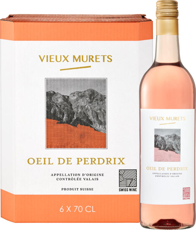 Vieux Murets Œil-de-Perdrix du Valais AOC, Svizzera, Vallese, 2023, 6 x 70 cl