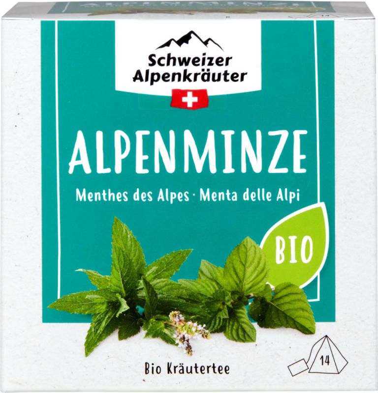Tisana Menta delle Alpi bio Erbe alpine svizzere, 14 g