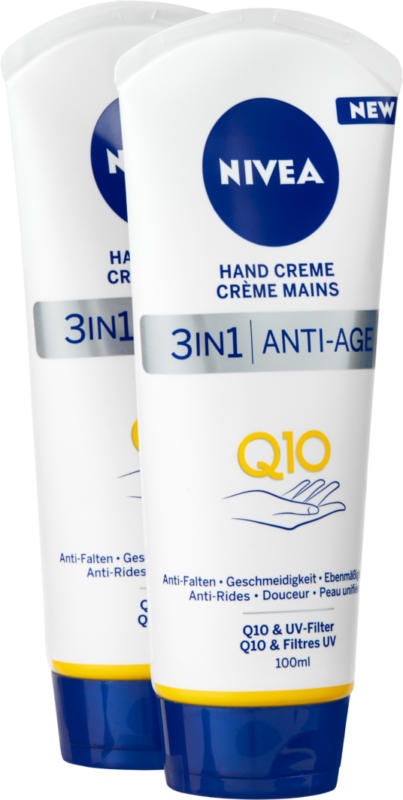Crème pour les mains Q10 Nivea, Anti-Age Care, 2 x 100 ml