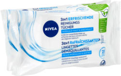 Nivea 3 in 1 erfrischende Reinigungstücher, 2 x 25 salviettine