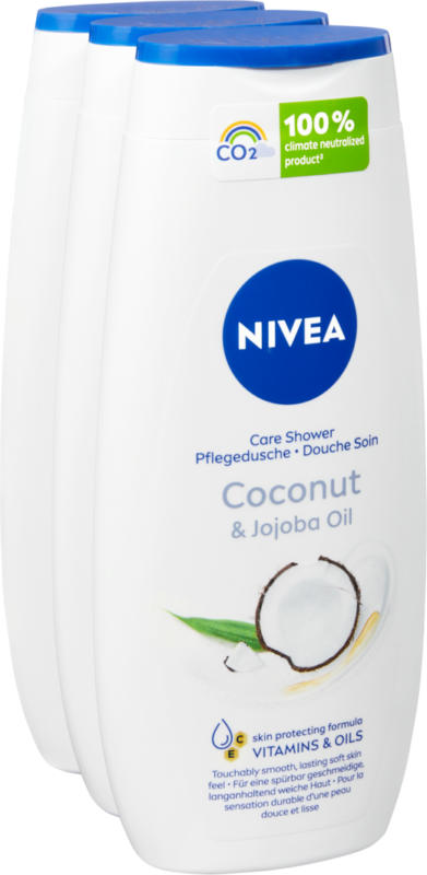 Doccia trattante Coconut & Jojoba Oil Nivea, 3 x 250 ml