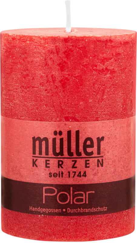 Müller Kerzen Polarkerze, rot, 68 x 100 mm, 1 Stück