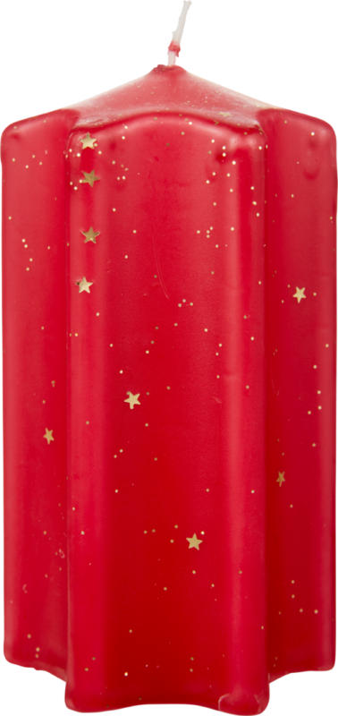 Candela a stella Sparkle Müller Kerzen, rosso, 58 x 110 mm, 1 pezzo