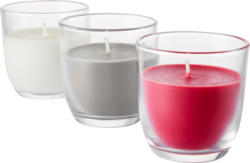 Bicchieri con candele profumate, assortite, 75 x 75 mm, 3 pezzi