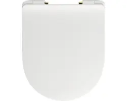 WC-Sitz Reika Mito weiß Schaniere messing poliert mit Absenkautomatik