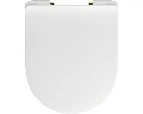 WC-Sitz Reika Mito weiß Schaniere messing poliert mit Absenkautomatik