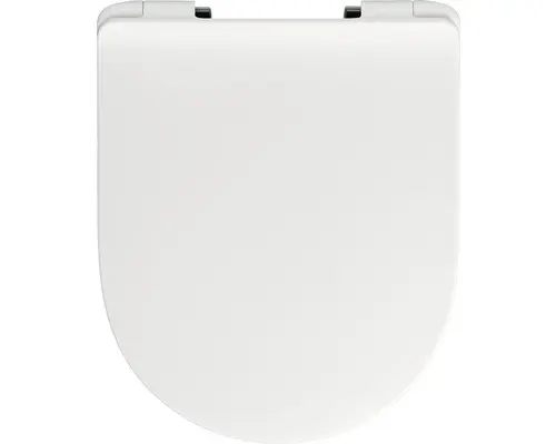 WC-Sitz Reika Mito weiß Scharniere schwarz gebürstet mit Absenkautomatik