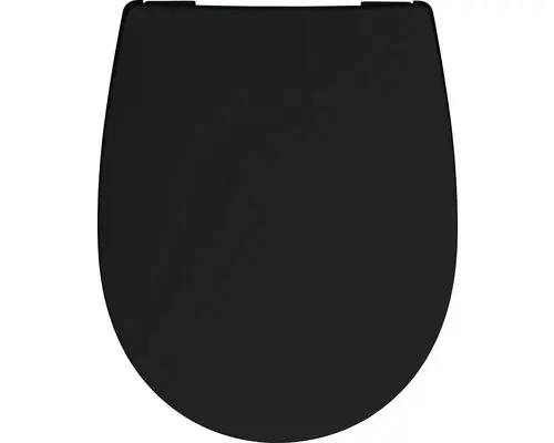 WC-Sitz Reika Mino schwarz matt Scharniere edelstahl mit Absenkautomatik