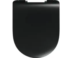 WC-Sitz Reika Mito schwarz matt Scharniere Edelstahl mit Absenkautomatik