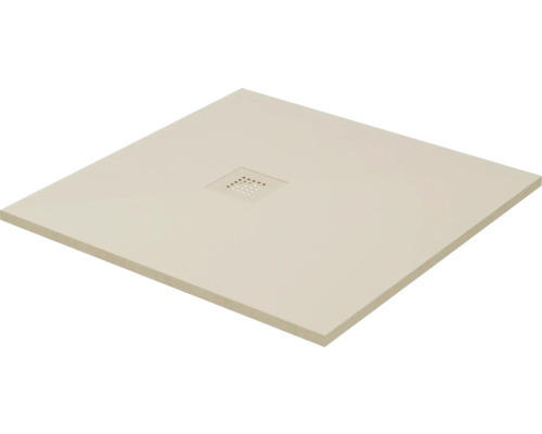 Extraflache Duschwanne Kreta 90x90x2,6 cm Kunstmarmor beige