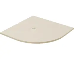 Extraflache Viertelkreis-Duschwanne Kreta 90x90x2,6 cm Kunstmarmor beige