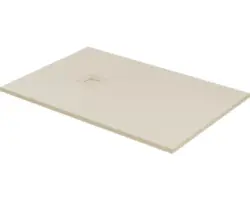 Extraflache Rechteck-Duschwanne Kreta 120x80x2,6 cm Kunstmarmor beige