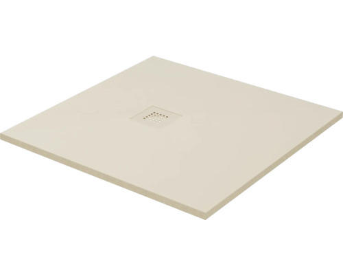 Extraflache Duschwanne Kreta 80x80x2,6 cm Kunstmarmor beige