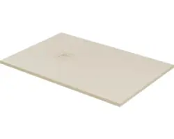Extraflache Rechteck-Duschwanne Kreta 100x80x2,6 cm Kunstmarmor beige