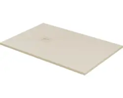 Extraflache Rechteck-Duschwanne Kreta 120x90x2,6 cm Kunstmarmor beige