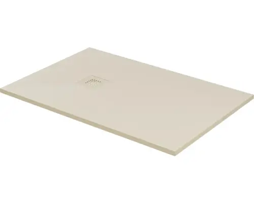 Extraflache Rechteck-Duschwanne Kreta 120x90x2,6 cm Kunstmarmor beige